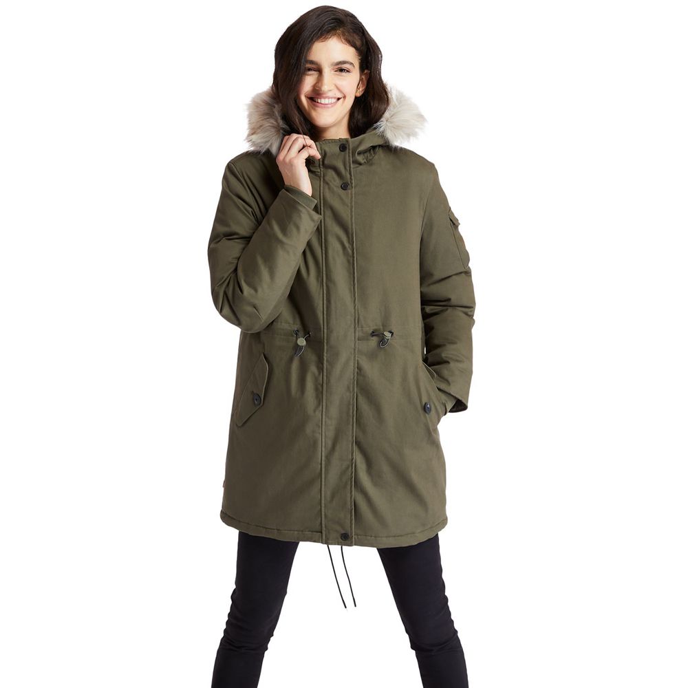 Timberland Πάρκας Γυναικεια Ελιά - Mt Kelsey Fleece-Lined Parka - Greece 5431627-ST